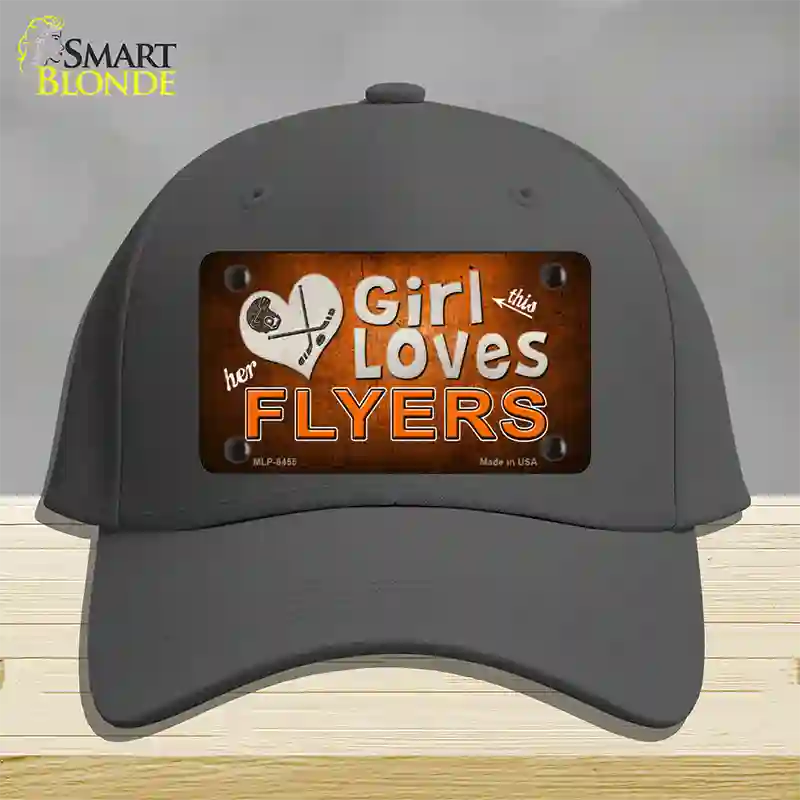 This Girl Loves Her Flyers Novelty License Plate Hat Cotton / Charcoal