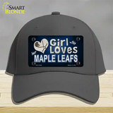 This Girl Loves Her Maple Leafs Novelty License Plate Hat Cotton / Charcoal