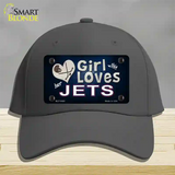 This Girl Loves Her Jets Hockey Novelty License Plate Hat Cotton / Charcoal