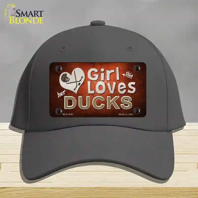 This Girl Loves Her Ducks Novelty License Plate Hat Cotton / Charcoal