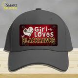 This Girl Loves Her Blackhawks Novelty License Plate Hat Cotton / Charcoal