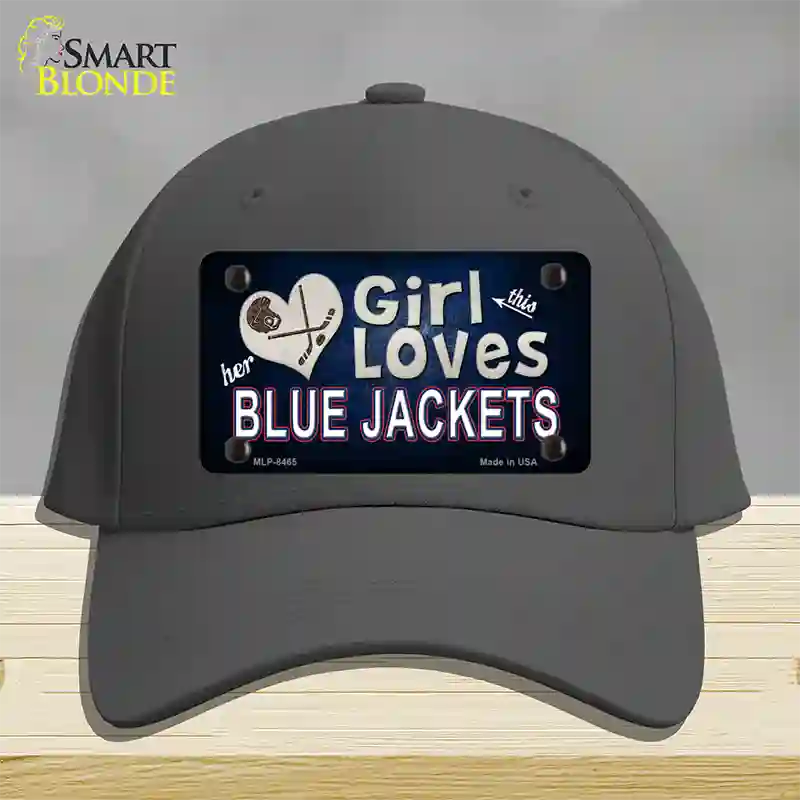 This Girl Loves Her Blue Jackets Novelty License Plate Hat Cotton / Charcoal