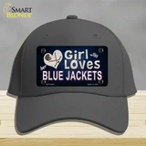 This Girl Loves Her Blue Jackets Novelty License Plate Hat Cotton / Charcoal