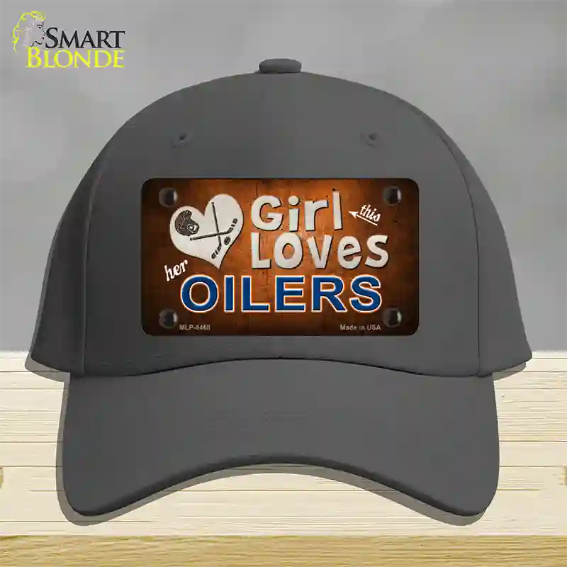 This Girl Loves Her Oilers Novelty License Plate Hat Cotton / Charcoal