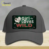 This Girl Loves Her Wild Novelty License Plate Hat Cotton / Charcoal