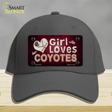 This Girl Loves Her Coyotes Novelty License Plate Hat Cotton / Charcoal