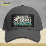 This Girl Loves Her Sharks Novelty License Plate Hat Cotton / Charcoal