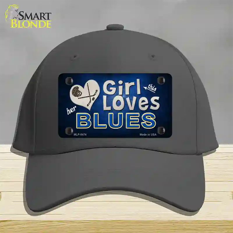 This Girl Loves Her Blues Novelty License Plate Hat Cotton / Charcoal