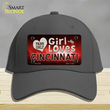 This Girl Loves Cincinnati Novelty License Plate Hat Cotton / Charcoal