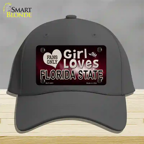 This Girl Loves Florida State Novelty License Plate Hat Cotton / Charcoal