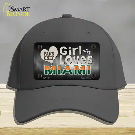 This Girl Loves Miami Novelty License Plate Hat Cotton / Charcoal