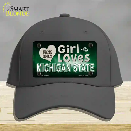 This Girl Loves Michigan State Novelty License Plate Hat Cotton / Charcoal