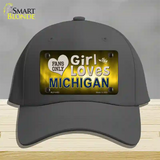 This Girl Loves Michigan Novelty License Plate Hat Cotton / Charcoal