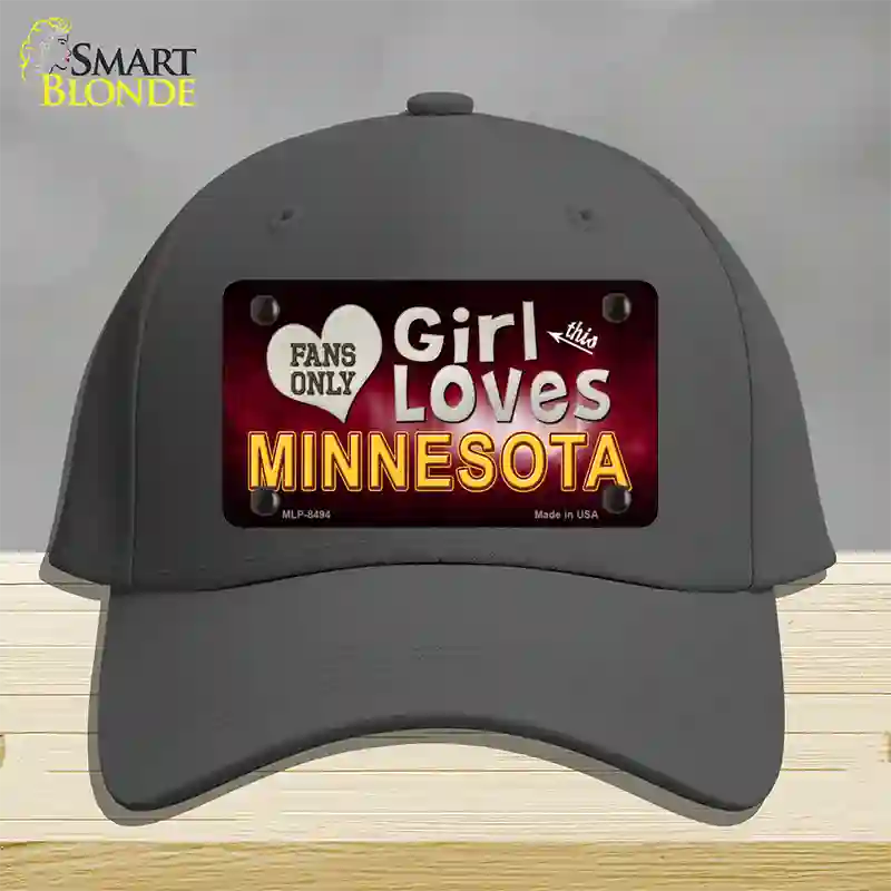 This Girl Loves Minnesota Novelty License Plate Hat Cotton / Charcoal