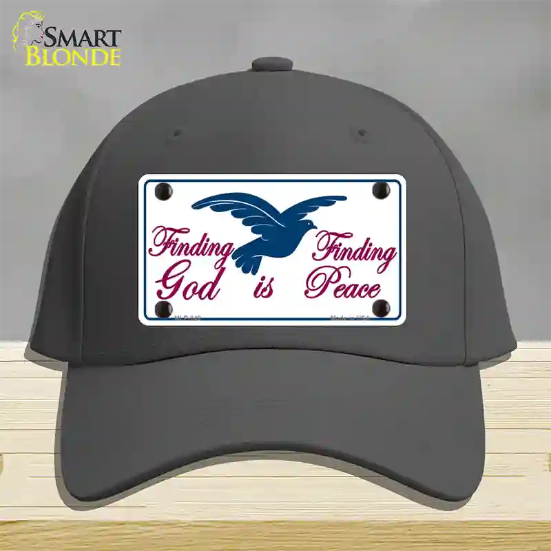 Finding God Finding Peace Novelty License Plate Hat Cotton / Charcoal