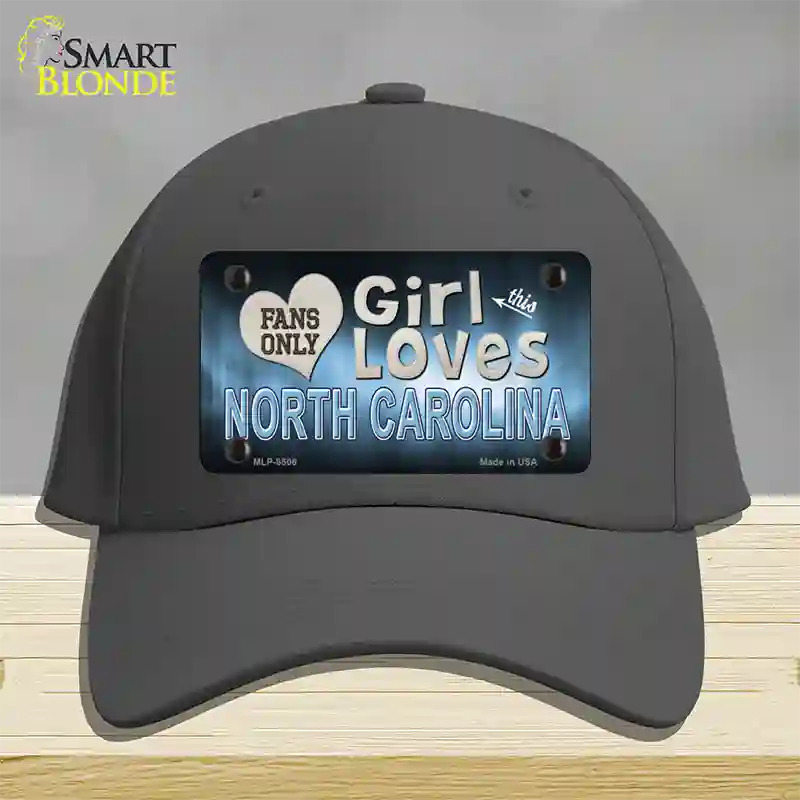 This Girl Loves North Carolina Novelty License Plate Hat Cotton / Charcoal