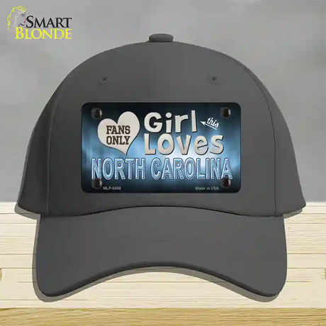 This Girl Loves North Carolina Novelty License Plate Hat Cotton / Charcoal