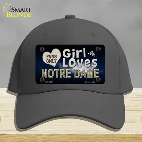 This Girl Loves Notre Dame Novelty License Plate Hat Cotton / Charcoal