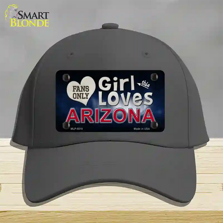 This Girl Loves Arizona Novelty License Plate Hat Cotton / Charcoal