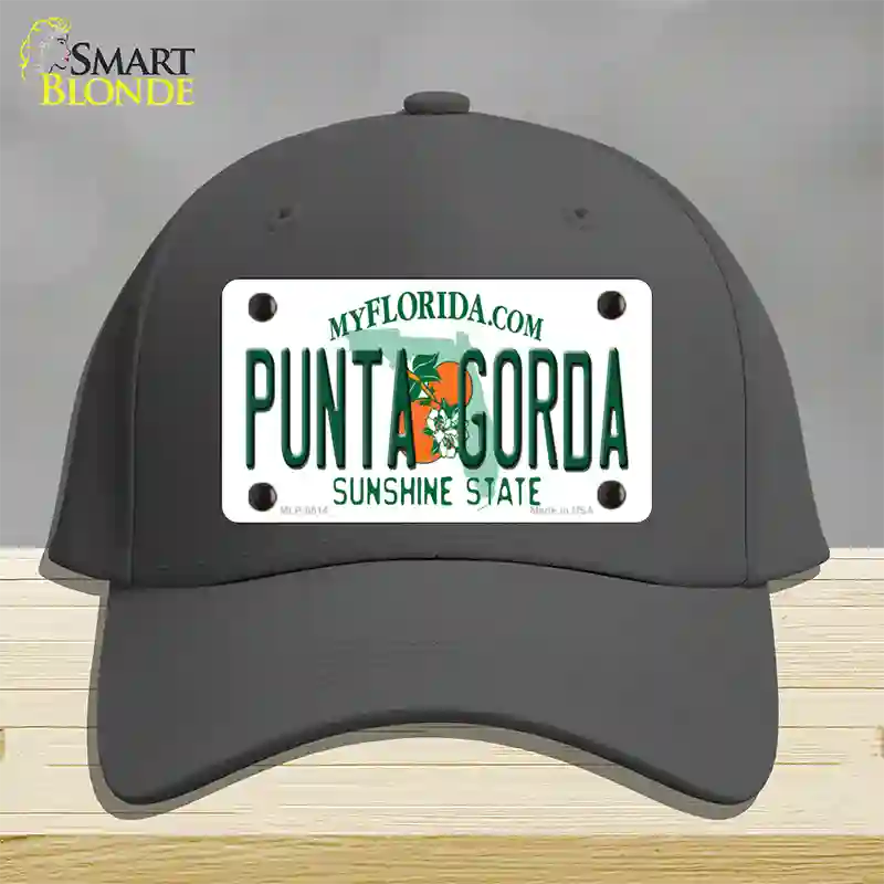 Punta Gorda Florida Novelty License Plate Hat Cotton / Charcoal