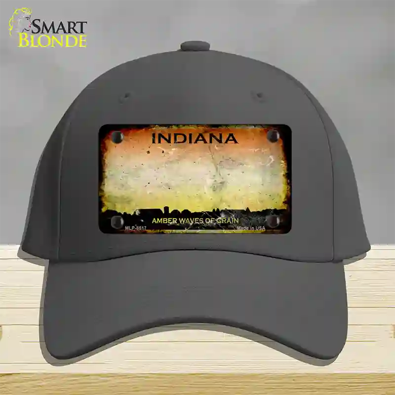 Indiana Rusty State Novelty License Plate Hat Cotton / Charcoal