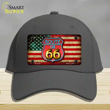 American Route 66 Neon Novelty License Plate Hat Cotton / Charcoal