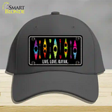 Live Love Kayak Novelty License Plate Hat Cotton / Charcoal