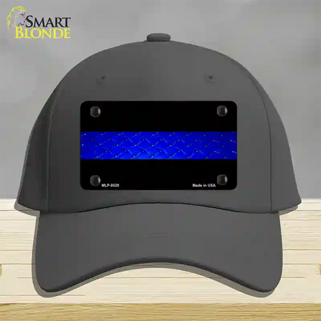 Police Diamond Thin Blue Line Novelty License Plate Hat Cotton / Charcoal