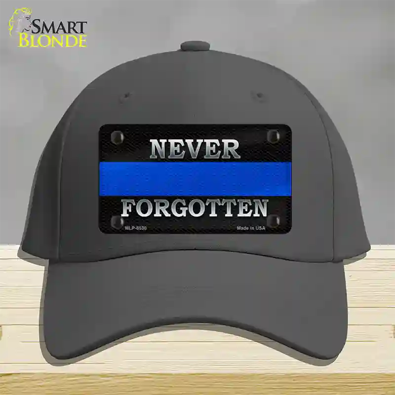 Never Forgotten Thin Blue Line Novelty License Plate Hat Cotton / Charcoal