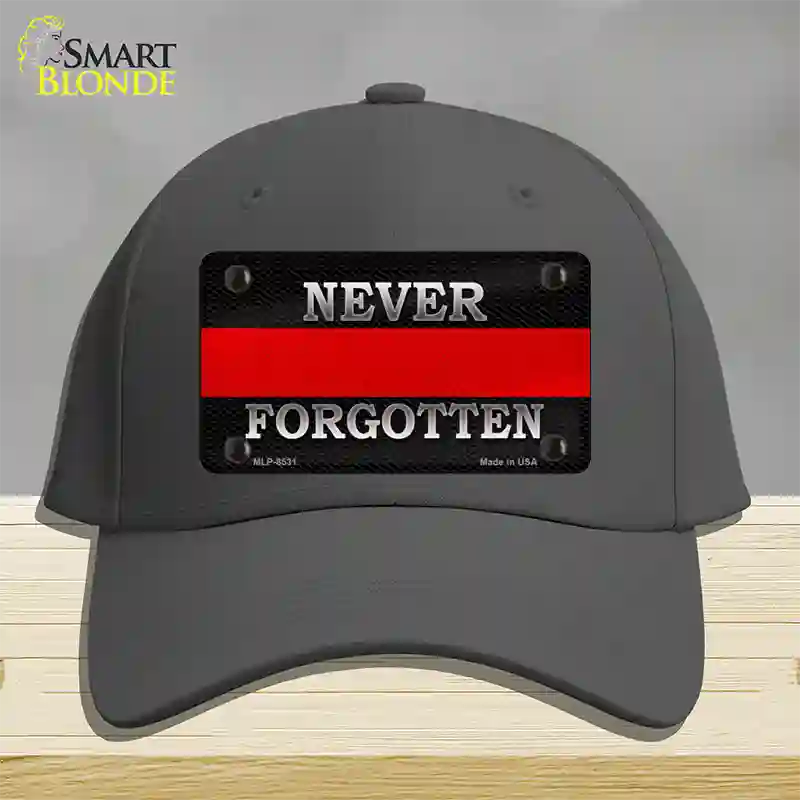 Never Forgotten Thin Red Line Novelty License Plate Hat Cotton / Charcoal