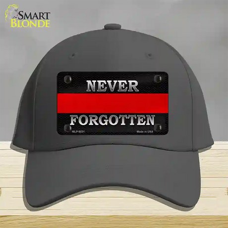 Never Forgotten Thin Red Line Novelty License Plate Hat Cotton / Charcoal