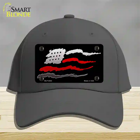 Thin Red Line Flag Novelty License Plate Hat Cotton / Charcoal