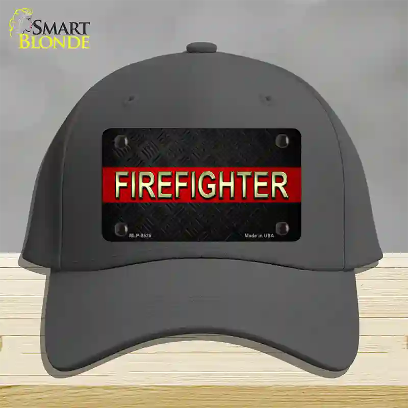 Firefighter Thin Red Line Novelty License Plate Hat Cotton / Charcoal