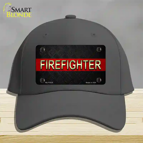 Firefighter Thin Red Line Novelty License Plate Hat Cotton / Charcoal