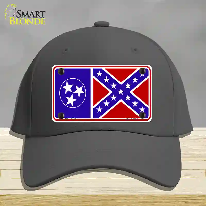 Confederate Flag Tennessee Novelty License Plate Hat Cotton / Charcoal