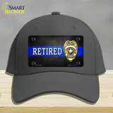 Retired Police Thin Blue Line Novelty License Plate Hat Cotton / Charcoal