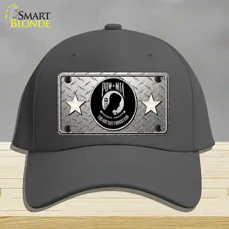 POW MIA Diamond Novelty License Plate Hat Cotton / Charcoal