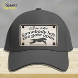 Gate Open Novelty License Plate Hat Cotton / Charcoal