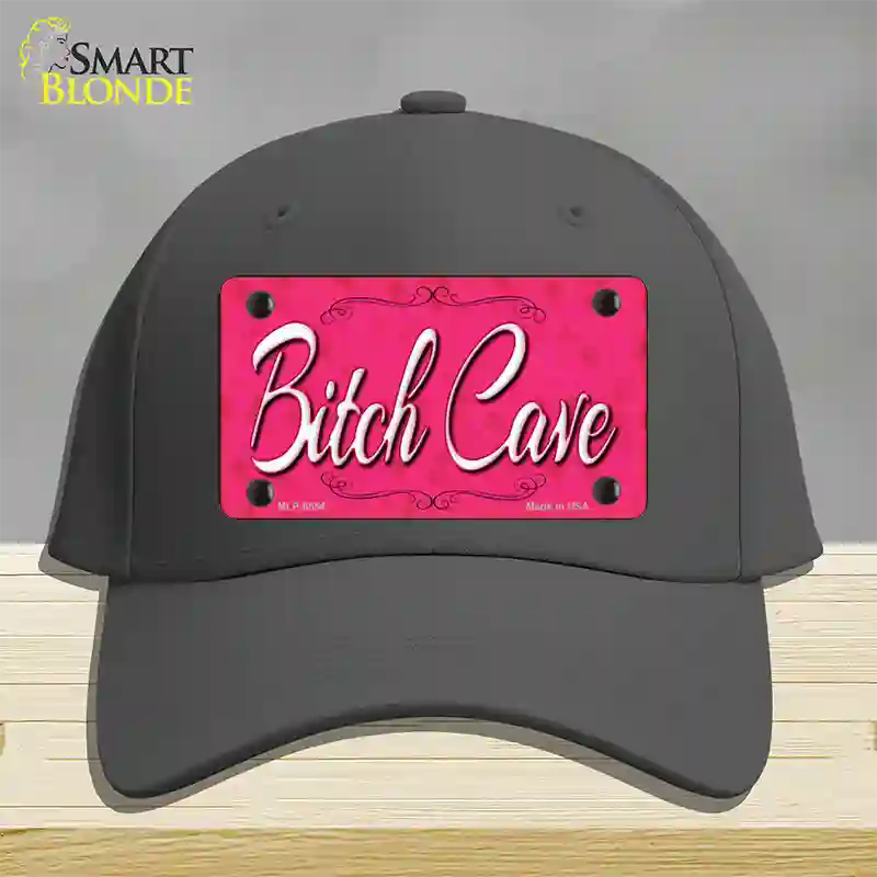 Bitch Cave Novelty License Plate Hat Cotton / Charcoal