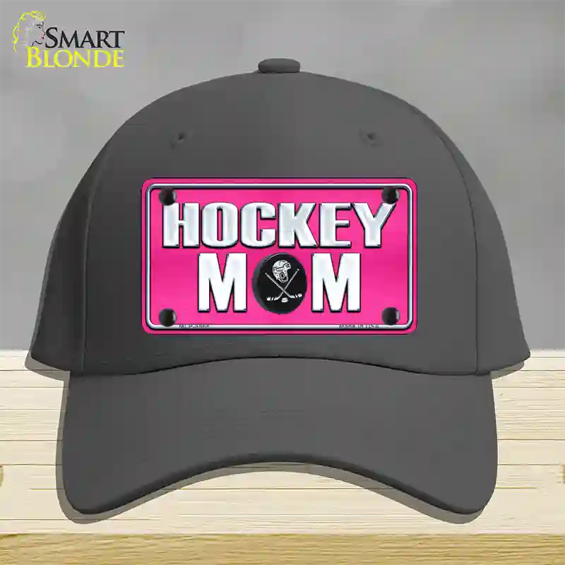 Hockey Mom Novelty License Plate Hat Cotton / Charcoal