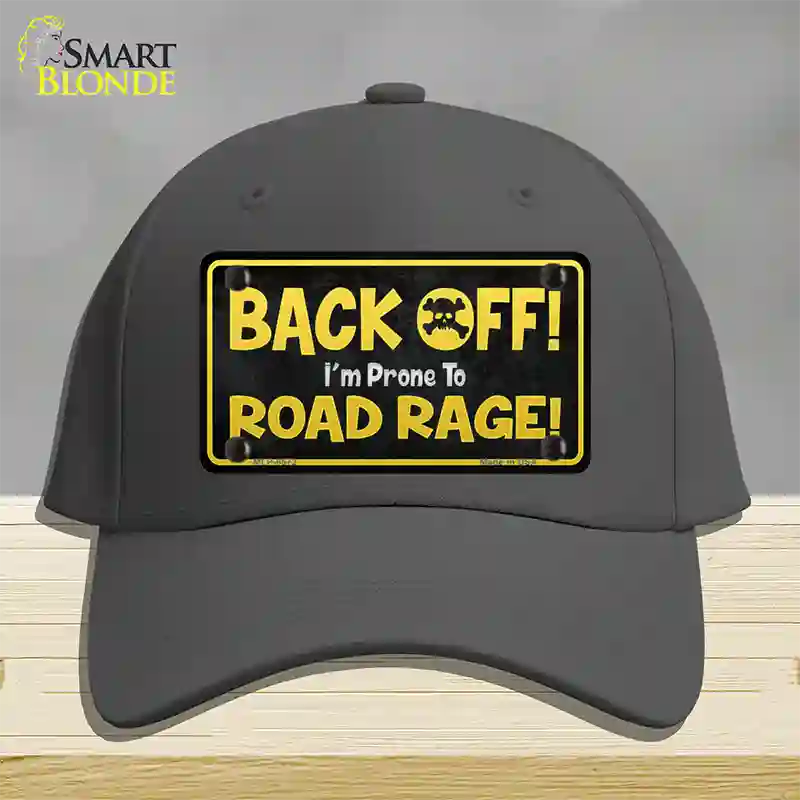 Back Off Road Rage Novelty License Plate Hat Cotton / Charcoal