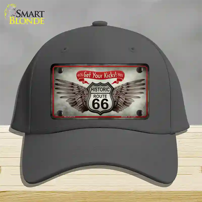 Get Your Kicks Novelty License Plate Hat Cotton / Charcoal