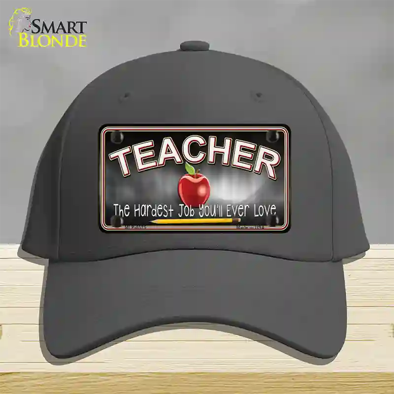 Teacher Novelty License Plate Hat Cotton / Charcoal