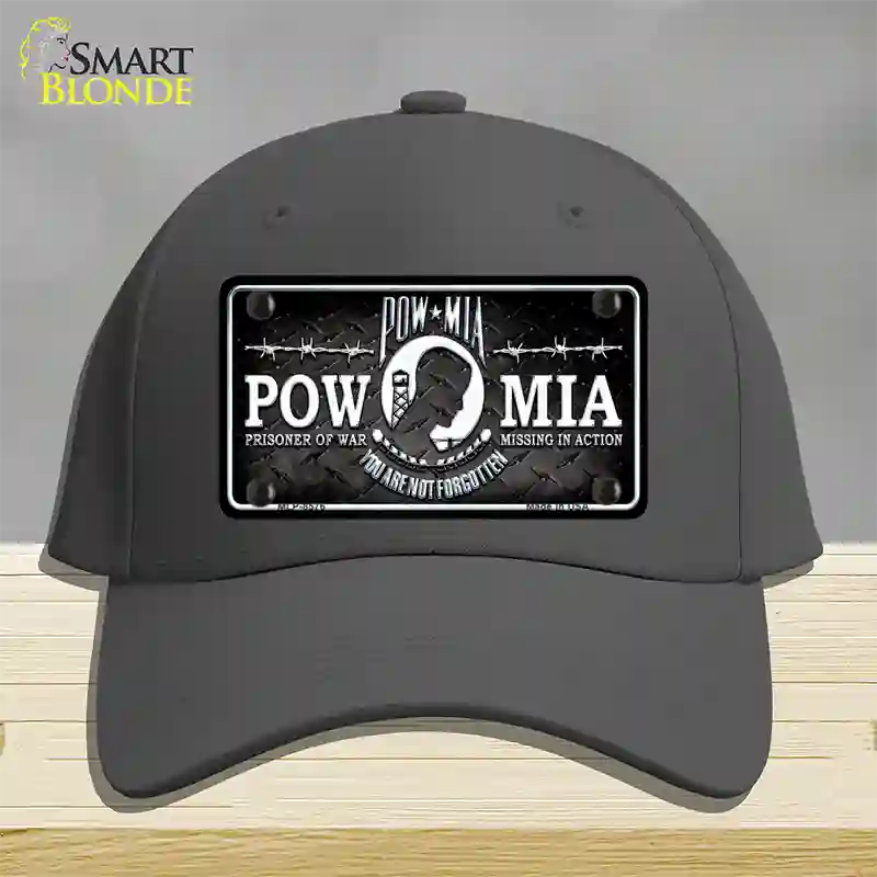 POW MIA Novelty License Plate Hat Cotton / Charcoal