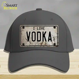 I Love Vodka Novelty License Plate Hat Cotton / Charcoal