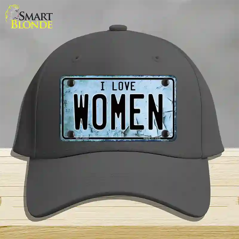 I Love Women Novelty License Plate Hat Cotton / Charcoal