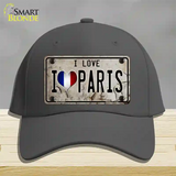 I Love Paris Novelty License Plate Hat Cotton / Charcoal