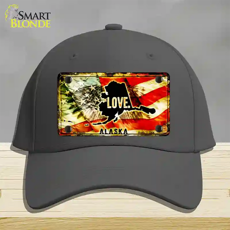 Alaska Love Novelty License Plate Hat Cotton / Charcoal