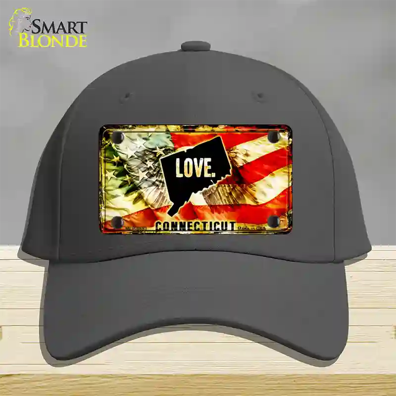 Connecticut Love Novelty License Plate Hat Cotton / Charcoal