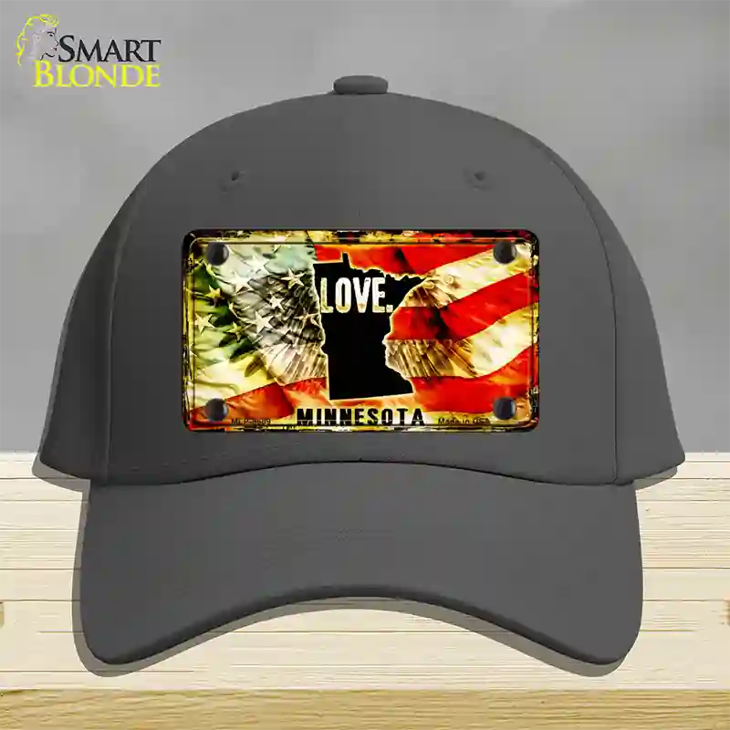 Minnesota Love Novelty License Plate Hat Cotton / Charcoal